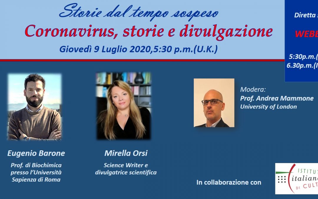 Storie dal tempo sospeso- Coronavirus, storie e divulgazione